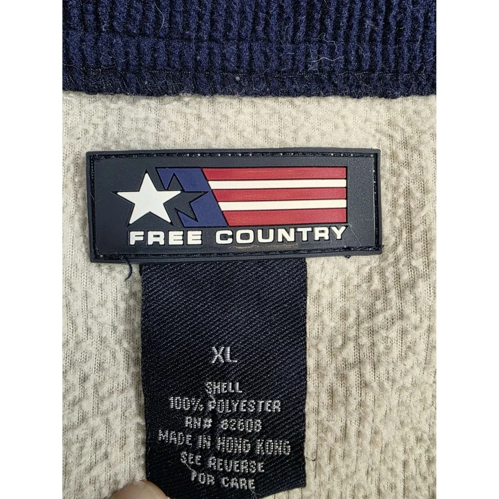 VTG FREE COUNTRY Y2K Half Zip Fleece Pullover Mock Neck Gorpcore Cozy Sweater XL